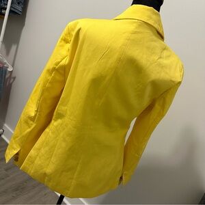 Yellow Lapel Neck Double Breasted Blazer - Size L